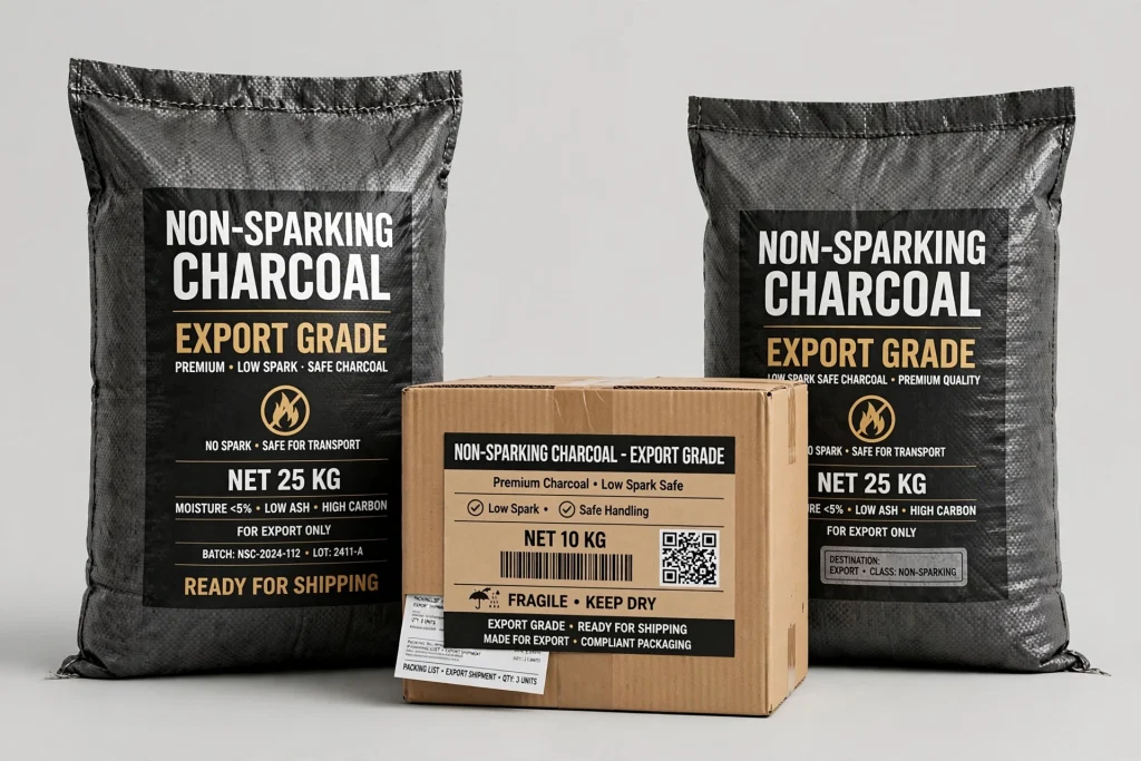 non sparking charcoal packaging